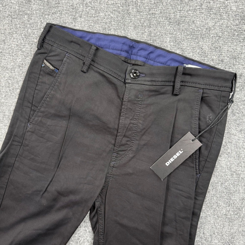 Diesel‎ Pants Size 28W x 28L Slim Chino Pants Black Pleated Cotton Blend Women's